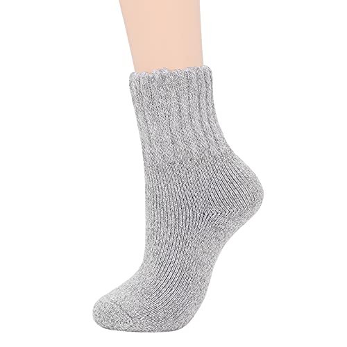 Zando Womens Merino Wool Socks for Women Long Thick Socks Winter Warm Cozy Socks Cute Boot Crew Socks Women’s Athletic Running Cycling Hiking Sock Light Grey