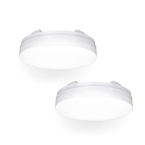 bebuonlux LED Ceiling Light Fixture 6inch Small Flush Mount for Closet, Garage, Kitchen, Hallway and Laundry 5000K 12W IP44 Replacement for 75W-100W Indoor Light Fixtures Pack of 2