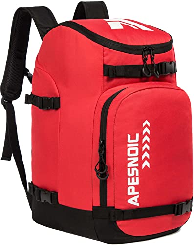 APESNOIC Ski Boot Bag – Ski and Snowboard Boots Bag for Ski Helmet, Goggles, Gloves, Skis, Snowboard & Accessories. (02RED) YL-1917