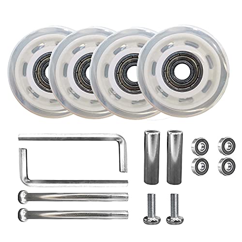 YUNWANG 4 Pack 82 A 36mm X 11mm Roller Skate Wheels Accessories Skate Wheels with Bearings Installed for Indoor Or Outdoor Double Row Skating and Skateboard