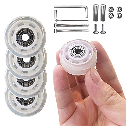 YUNWANG 4 Pack 82A 36mm X 11mm Double Row Skating and Skateboard Wheels Accessories Skate Wheels with Bearings Installed for Indoor Or Outdoor