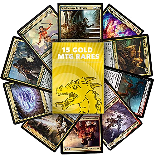Cosmic Gaming Collections Magic The Gathering Gold/Colorless Rares Booster Pack – 15 Gold Rare MTG Cards – Legends, Commanders – High-Value Cards to Power Up Your Deck – No Duplicates, No Commons