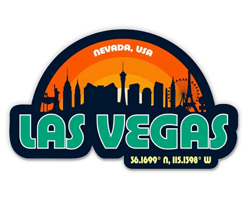 Squiddy Las Vegas City Skyline – Vinyl Sticker Decal for Phone, Laptop, Water Bottle (3″ Wide)
