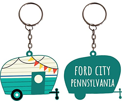 Ford City Pennsylvania Souvenir Camper Metal Keychain