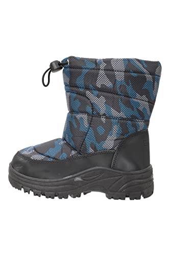 Mountain Warehouse Caribou Junior Snow Boots – Warm Winter Shoes Black Kids Shoe Size 7 US