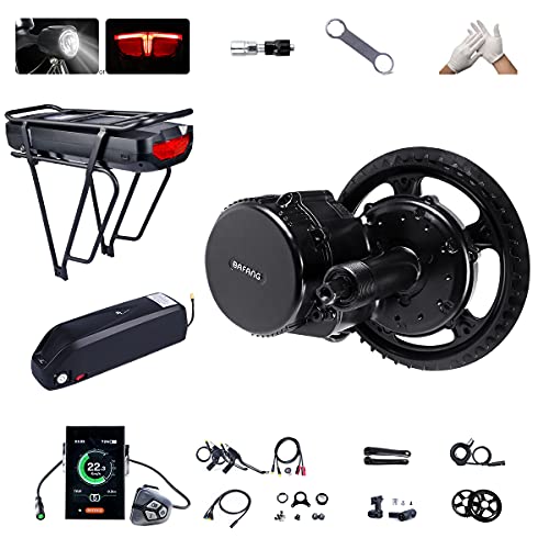 BAFANG BBS02B 48V 750W Mid Drive Kit with Battery Optional 8fun eBike Conversion Kit with LCD Display (C18 Display, Motor kit+46T Chainring+Shark Battery 48V 18Ah)
