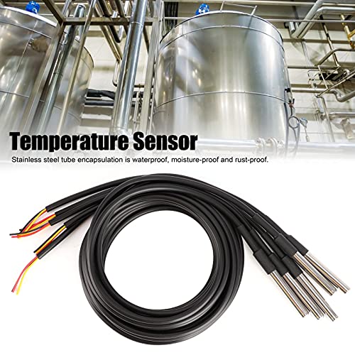 5Pcs Temperature Probe Sensor DS18B20 Stainless Steel Waterproof Cable Thermometer Single Bus Interface -55℃ ～ +125℃ | The Storepaperoomates Retail Market - Fast Affordable Shopping