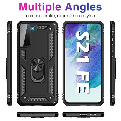 for Samsung Galaxy S21 Fe 5G Case Heavy Duty with Built in Screen Protector Hard Armor Military Anti-Fall Bumper Cover for Samsung S21 Fe 5G Cases with Magnetic Ring Kickstand 2021 6.41 Inch | The Storepaperoomates Retail Market - Fast Affordable Shopping