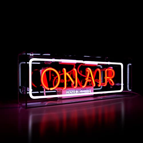 Handcrafted ON AIR Acrylic Box Neon Night, Desol Neon Signs Light for Bedroom, Man Cave Decor Gifts Idea.White and Red