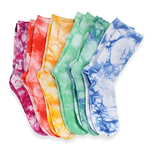 BambooMN Men’s Bamboo Athletic Tie Dye Crew Socks – Red – 4 pairs | The Storepaperoomates Retail Market - Fast Affordable Shopping