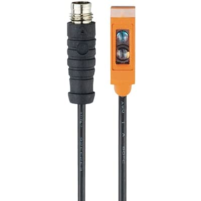 O8H220, Diffuse Reflection Sensor, BGS, 1-80mm Range, 3wire DC PNP, L.O outputs, 0.3m Cable w/3pin M8 QD