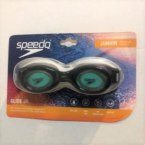 Speedo Junior Glide Jr. Goggles – Black / Jade, One Size