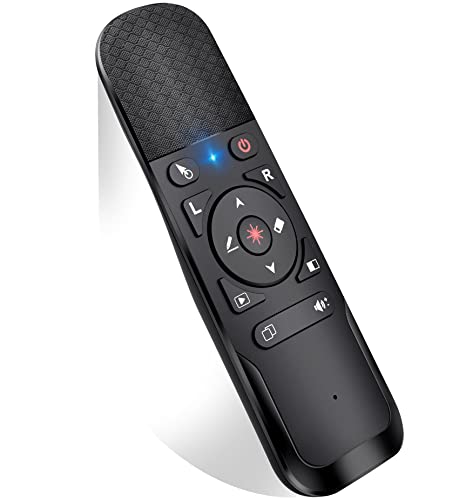 Presentation Remote with Air Mouse Function, Wireless Presenter Clicker RF 2.4GHz USB Laser Pointer Presenter Control PowerPoint Presentation Clicker for Mac, Laptop, Computer