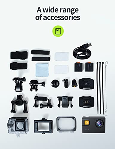 Action Camera 4K WiFi 20MP Underwater Camera 40M Waterproof Camera with Carry Case, 4X Zoom EIS Camcorder with Mounting Accessories Kit for YouTube Vlog Videos | The Storepaperoomates Retail Market - Fast Affordable Shopping