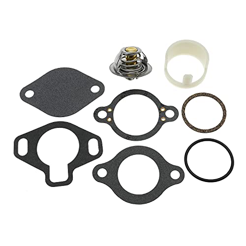 Jofynzo Thermostat Kit 160 Degree 807252Q5 and Gaskets Sleeve 23-806922 for Mercury for Marine for Mercruiser 4.3 5.0 5.7 V6 V8 Engine Replace 807252T5 807252T8 23806922 ‎ 807252T 5