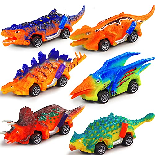 SCKTYZS Kids Dinosaur Pull Back Toy Cars 6 Pack, Mini Animal Push Back Cars Dinosaur Games for Boys Girls,Colorful Monster for Toddlers Ages 3,4,5,6 7 8 Year Old Christmas Birthday Gifts…