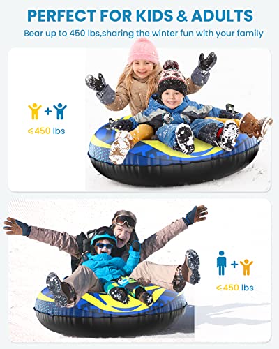 Snow Tube for Kids and Adults, Inflatable Sledding Heavy Duty Thickened Bottom with Sturdy Handles, Inflatable Sled Toboggan Winter Outdoor Fun Toys for Children Boys Girls 47 inch, Blue | The Storepaperoomates Retail Market - Fast Affordable Shopping