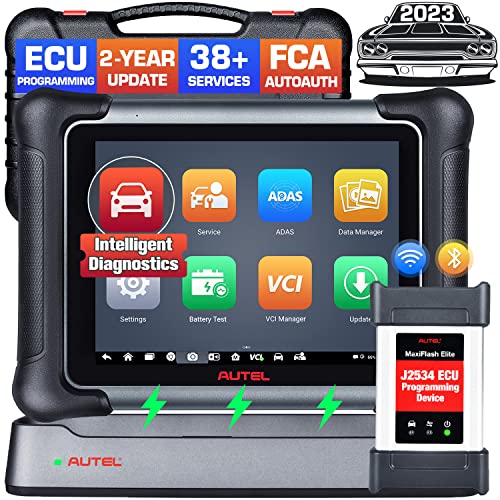 Autel MaxiSys Elite II, Top Intelligent Diagnostic with 2 Years Free Update ($2590 Value), 2023 New Version of MS909/ MS919/ Ultra, J2534 ECU Programming & Coding, 38+ Service, Active Test, FCA Access