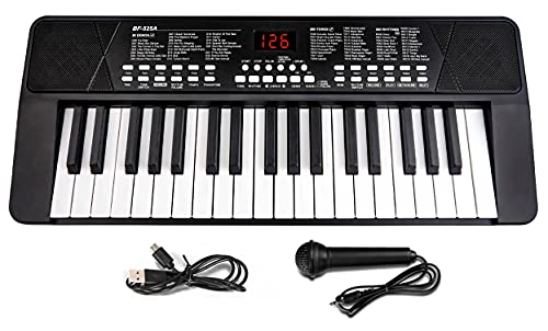Beginners Piano Keyboard 37 Keys Portable Electronic Keyboard Piano Built-in Rechargeable Battery Kids Piano with Headphone Jack Learning Musical Instruments Gifts for 3 4 5 6 7 Boys Girls