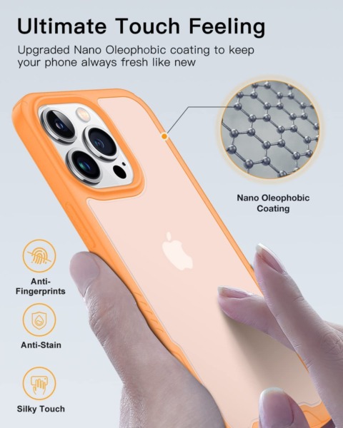 Humixx 2021 Upgraded Designed for iPhone 13 Pro Max Case [Military Grade Drop Protection] Slim Fit Translucent Matte Back with Soft Edge Protective Case for iPhone 13 Pro Max 6.7“ – Apricot Yellow