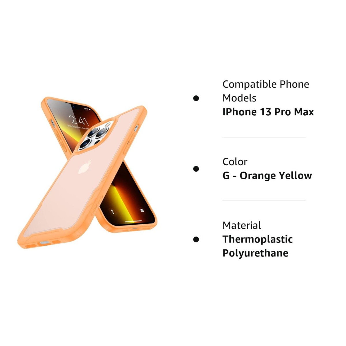Humixx 2021 Upgraded Designed for iPhone 13 Pro Max Case [Military Grade Drop Protection] Slim Fit Translucent Matte Back with Soft Edge Protective Case for iPhone 13 Pro Max 6.7“ – Apricot Yellow | The Storepaperoomates Retail Market - Fast Affordable Shopping