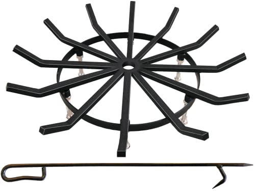 28 Inch Premium Fire Pit Grate Log Grate with A 40 Inch Heavy Duty Fire Poker. 12 Pieces of 7/8 Inch Diameter Solid Square Steel Bars Make Our Fire Pit Grate Big Enough, Heavy Enough, Sturdy Enough.