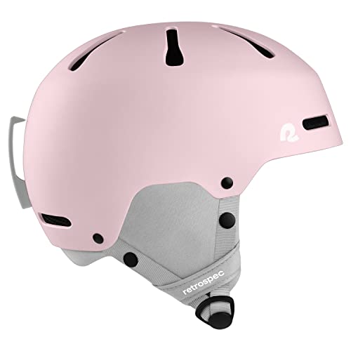 Retrospec Comstock Youth Ski & Snowboard Helmet for Kids – Durable ABS Shell, Protective EPS Foam & Cooling Vents – Adjustable Fit for Boys & Girls – Matte Rose, 52-55cm Small
