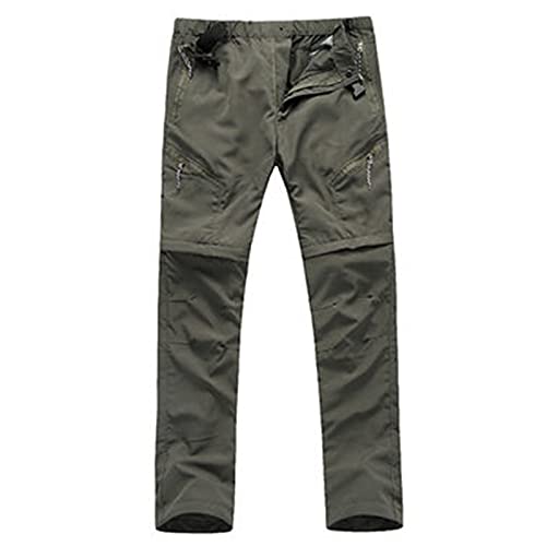 sandbank Mens Waterproof Softshell Pants Outdoor Hiking Mountain Pants with Belt for Outdoor Fishing Travel Army Green