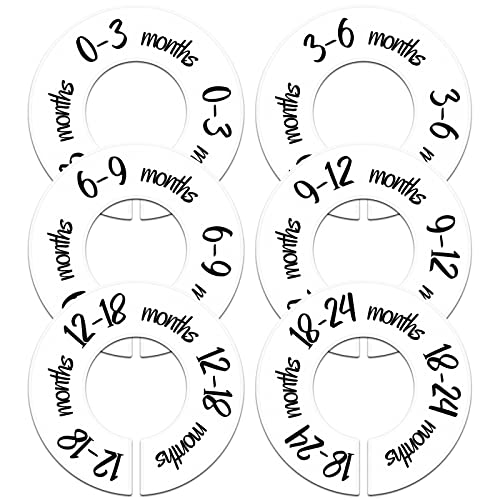 Pro Goleem Baby Closet Dividers Unisex Baby Closet Organizer for Nursery Baby Clothes Size Age Dividers Fits 1.5″ Rod 6 PCS