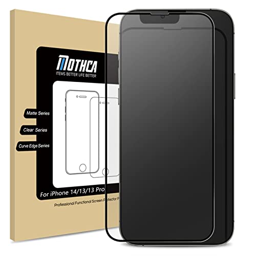 Mothca Matte Glass Screen Protector for iPhone14/iPhone 13/13 Pro 6.1-inch Anti-Glare/Anti-Fingerprint Tempered Glass Film Full Screen Case Friendly Bubble Free for iPhone 14/13/13 Pro Smooth as Silk