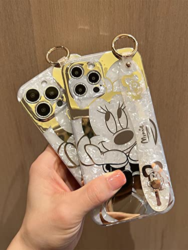 Filaco Cartoon Case for iPhone 13 Pro Max 6.7″, Cute Golden Minnie Sparkle Bling Cover with Metal Chain Strap, Wrist Strap Kickstand Soft TPU Shockproof Protective for Women & Girls | The Storepaperoomates Retail Market - Fast Affordable Shopping