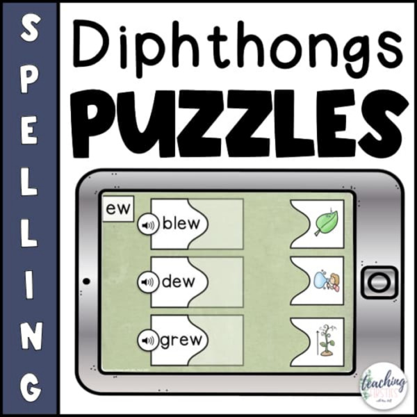 Diphthongs Spelling Puzzle Activities – 1st Grade