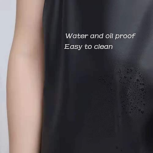 Waterproof Rubber Vinyl Apron Black – 43″Light Duty Aprons – Stay Dry – Industrial Chemical Resistant Plastic, Long Black Bib Apron for Dishwashing Work Butcher Cleaning Fish (Black-1pack) | The Storepaperoomates Retail Market - Fast Affordable Shopping