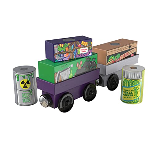 ZANY TRAINS – Quirky Cargo – Series 1 – Deluxe Wooden Train Set with Cargo – Compatible with All Wooden Train Sets – Wooden Train Cars