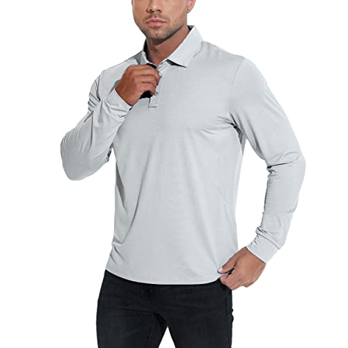 JIM LEAGUE Men’s Golf Shirts Polo Quick Dry Lightweight Performance Short & Long Sleeve Athletic Tennis Collar Shirts UPF50