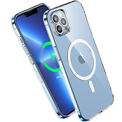 Hoerrye Magnetic Clear for iPhone 13 Pro Case 6.1 inch [Anti-Yollowing] Compatible with MagSafe Chargers and Accessories Shockproof Protective Slim Thin Cover 5G 2021 – Crystal Clear
