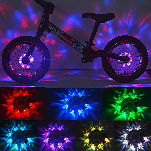COOWEI Bike Wheel Lights LED,USB Rechargeable 7 Colors Cycling Spoke Lights ,Night Riding Safety Warning Decoration Light, for Children Boys and Girls Birthday Gifts（2Pcs