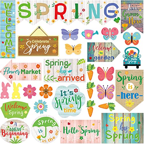 Spring Bulletin Board Decorations Set Springtime Cutouts Decor for Classroom