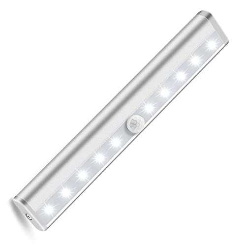 1 Pack Closet Lights, 160LM Under Cabinet Lights, Battery Operated LED Lights, Homelife Motion Sensor Led Lights, Stick-on Anywhere Battery Operated 10 LED Night Light for Closet Hallway Stairway