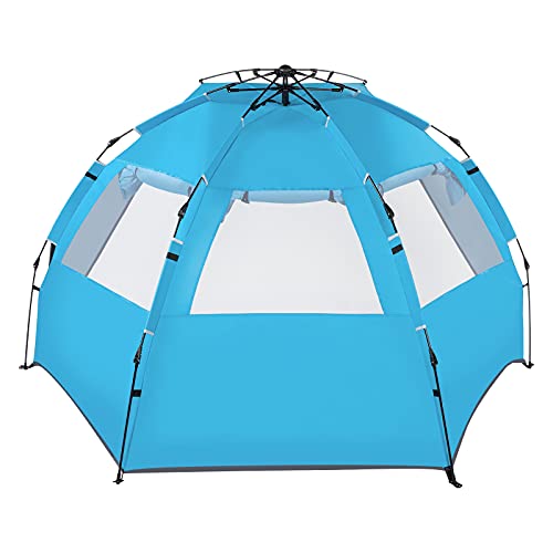 VINGLI Easy Pop Up Beach Tent, 99″ L Large Sun Shade Shelter for 4-5 Person with Bag, UPF 50+ Sun Shelter Canopy