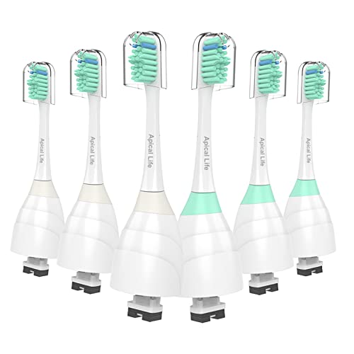 Replacement Toothbrush Heads Compatible with Philips Sonicare Screw-on E-Series Electric Rechargeable Toothbrush, Precision Clean Toothbrush Heads Refills, 6 Pack