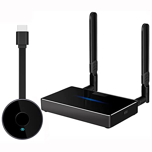 HPDFCU Wireless HDMI Transmitter and Receiver,Wireless HDMI 4k Extender Kit, HDMI Adapter Support 4K@30Hz, Support 2.4/5GHz Player Streaming Video/Audio from Laptop,PC,Phone to HDTV/Projector/Monitor