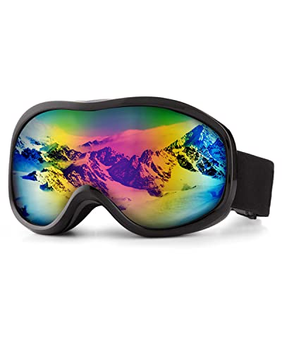 Trongle Ski Goggles, Anti fog Ski Goggles/ Snowboard Goggles for Women, Men & Youth, 100% UV Protection, Ski Goggles Over Glasses