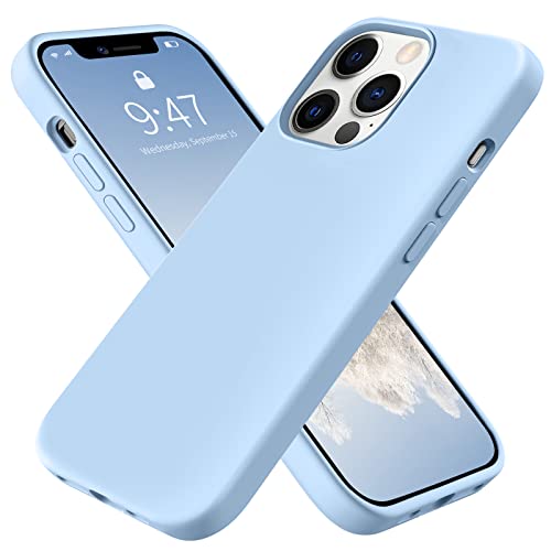 Beydoa Compatible with iPhone 13 Pro Max Case, Silicone Ultra Slim Shock-Proof Protective Phone Case with Soft Anti-Scratch Microfiber Lining for iPhone 13 Pro Max 6.7″ 2021 for Women Men, Light Blue