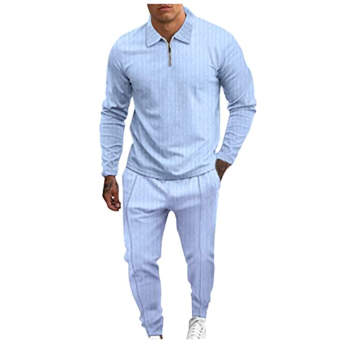 Men’s Casual Tracksuit Long Sleeve Sweatsuit Athletic Set Full Zip Running Jogging Casual Long Sleeve Sports Sweatsuits 2 Piece Outfit Jogging Suits Set Jackets and Pants 2 Piece Outfit A737