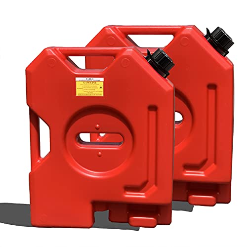 TARKII 2-Gallon Gasoline Container, Red Fuel Can for Vehicles,Portable Gas Tank with 2G Capacity