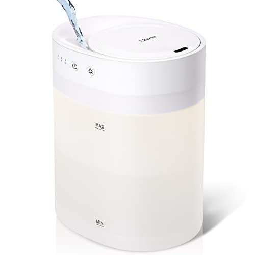 Cool Mist Humidifiers for Bedroom, 3.5L Top-Fill Air Humidifier & Essential Oil Diffuser with Ambient Light, 3 Mist Levels, Quiet Operation, 32-Hour Duration, Humidifiers for Large Room Baby Plants