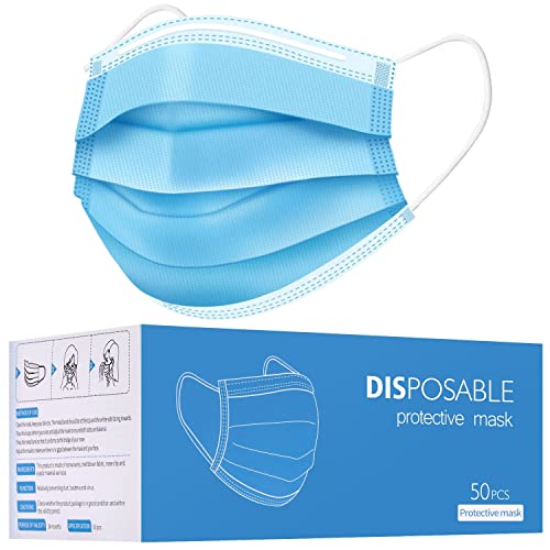 Disposable Face Masks, Pack of 50 Disposable Face Masks