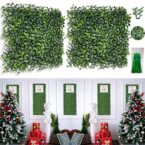 Bybeton Artificial Grass Wall Panels,20″x 20″ (12pc) UV-Anti Boxwood Panels Greenery Wall Backdrop for Indoor Outdoor Privacy Protected and Garden, Balcony,Privacy Fence Screen Décor | The Storepaperoomates Retail Market - Fast Affordable Shopping