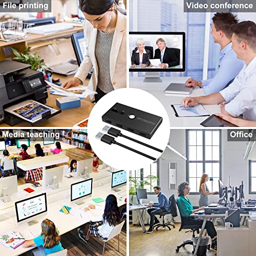 USB 3.0 KVM Switch Selector 2 Computers Sharing 4 USB Devices 4 Port USB Peripheral Switcher Box 2 in 4 Out with One-Button Swapping 2 Pack USB 3.0 Cable for Mouse, Keyboard, Scanner,Printer,Computer | The Storepaperoomates Retail Market - Fast Affordable Shopping